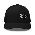 Navy blue cap with 'Heather & Hide Scotland' text on a white background
