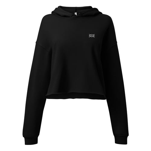 Black hoodie with a graphic design on a white background